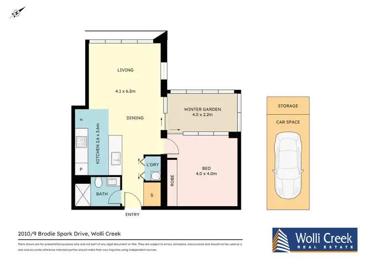 Floorplan of Homely apartment listing, 2010/9 Brodie Spark Drive, Wolli Creek NSW 2205