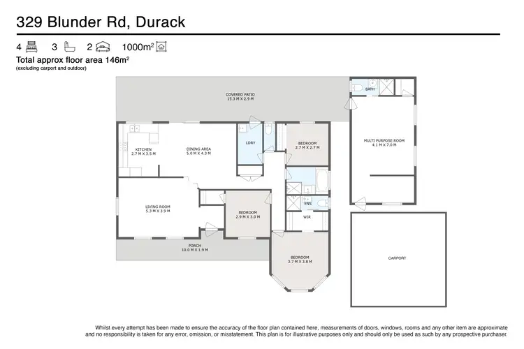 Floorplan of Homely house listing, 329 Blunder Road, Durack QLD 4077