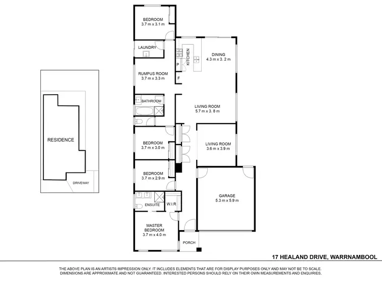 Floorplan of Homely house listing, 17 Healand Drive, Warrnambool VIC 3280
