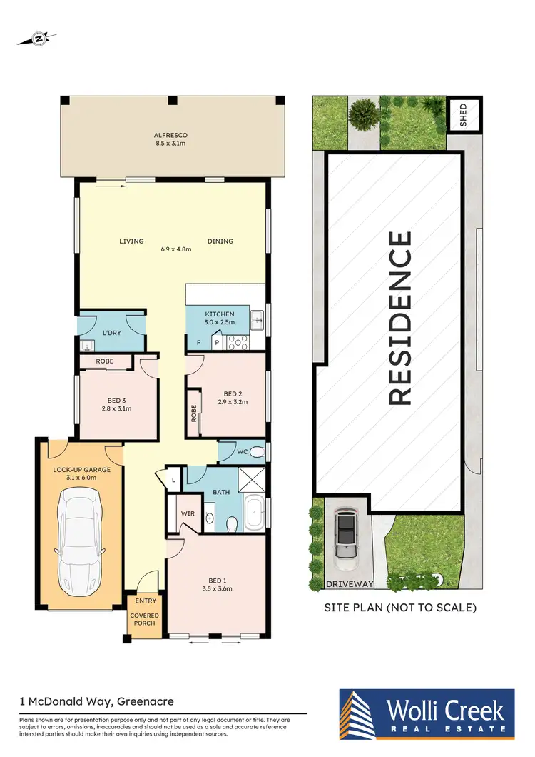 Floorplan of Homely house listing, 1 McDonald Way, Greenacre NSW 2190