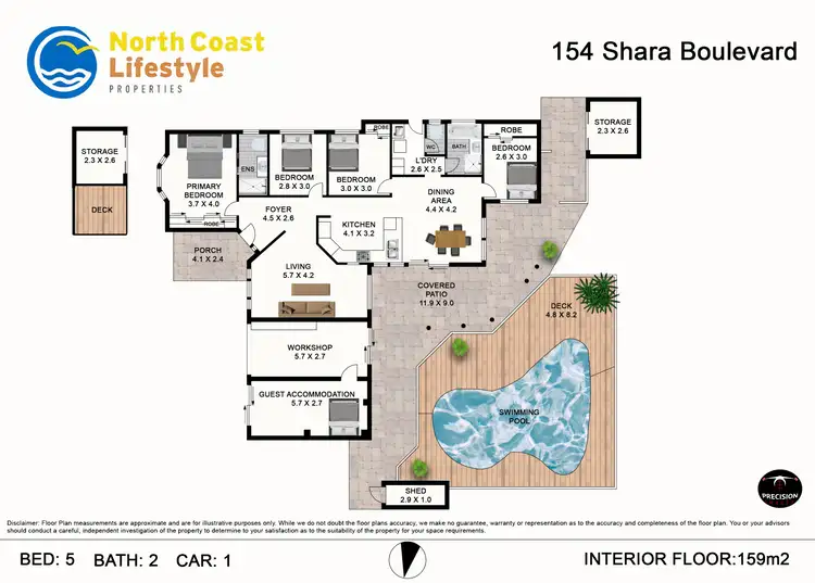 Floorplan of Homely house listing, 154 Shara Boulevard, Ocean Shores NSW 2483