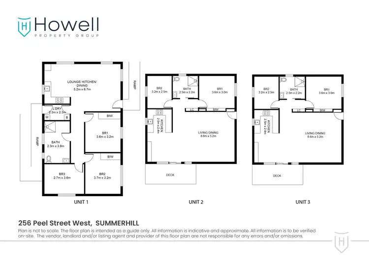 Floorplan of Homely block of units listing, 256 Peel Street West, Summerhill TAS 7250