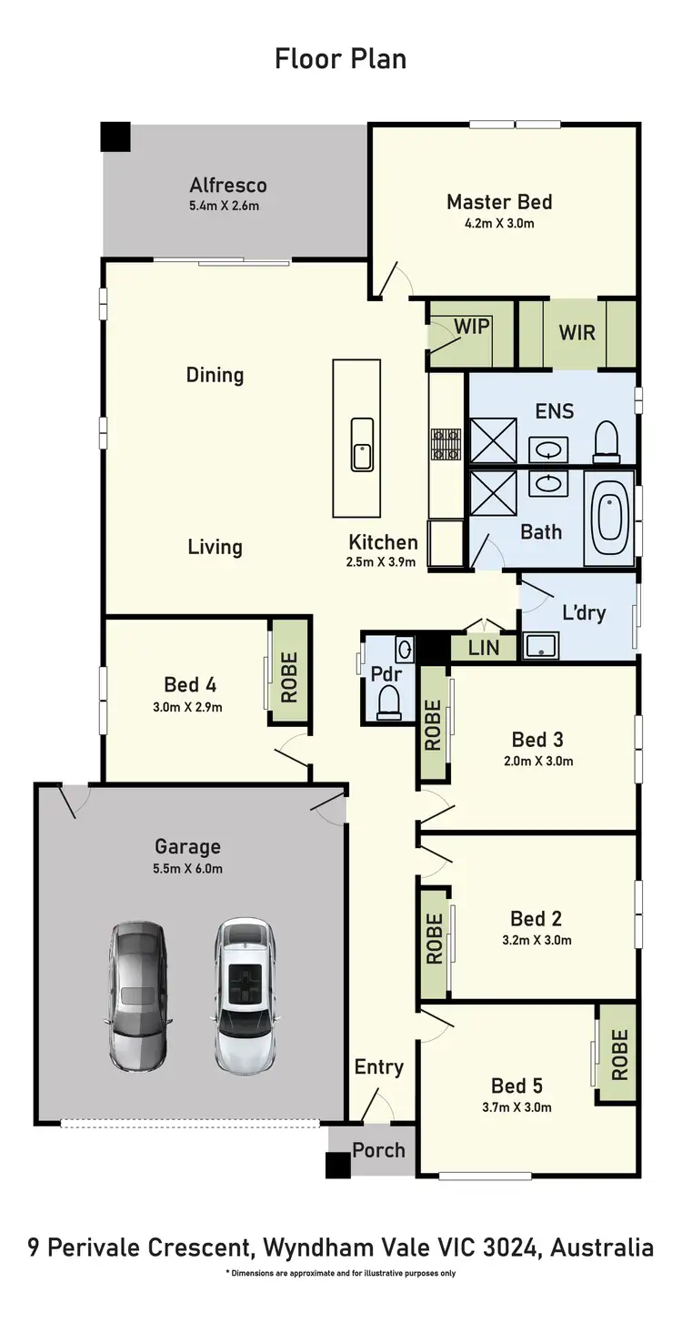 Floorplan of Homely house listing, 9 Perivale Crescent, Wyndham Vale VIC 3024