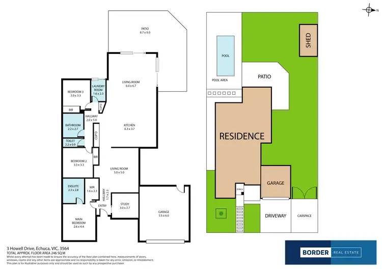 Floorplan of Homely house listing, 3 Howell Drive, Echuca VIC 3564