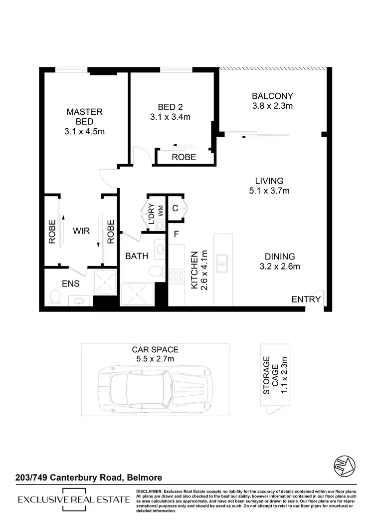 Floorplan of Homely unit listing, 203/749 Canterbury Road, Belmore NSW 2192