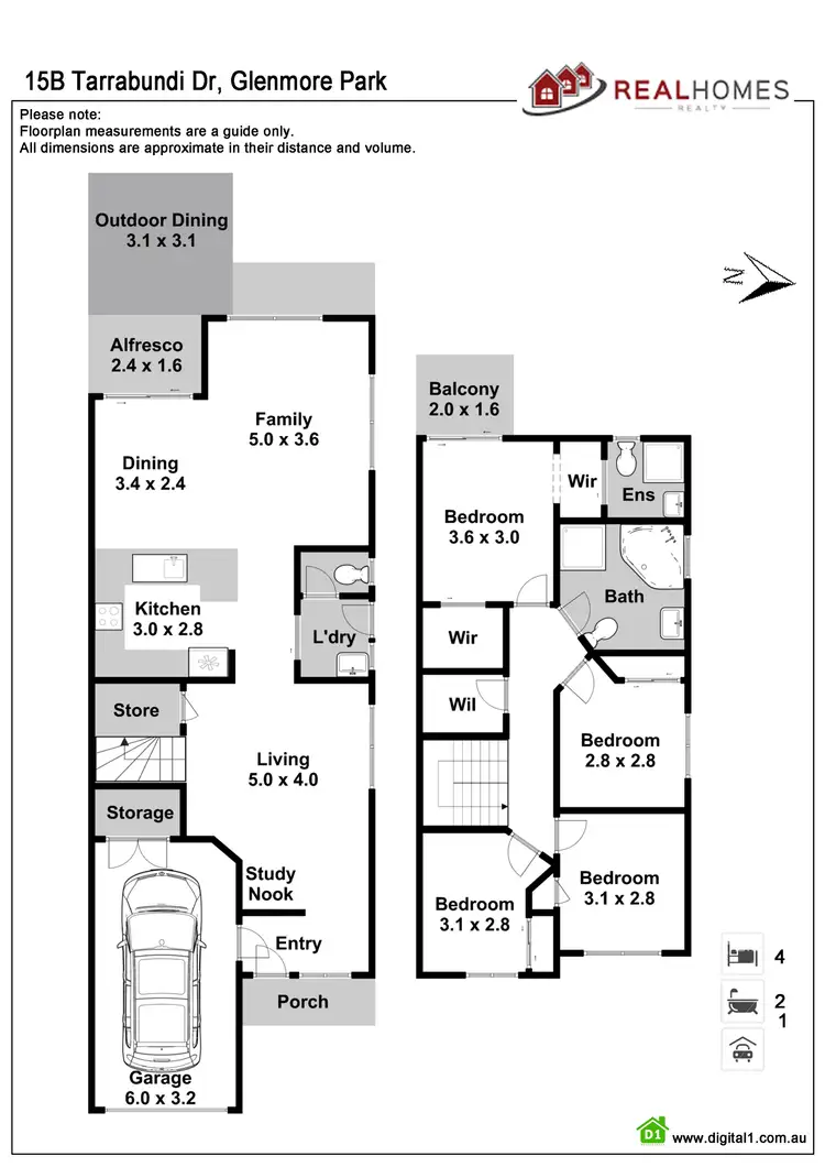Floorplan of Homely semi-detached listing, 15B Tarrabundi Drive, Glenmore Park NSW 2745