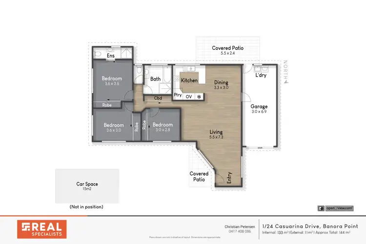 Floorplan of Homely semi-detached listing, 1/24 Casuarina Drive, Banora Point NSW 2486