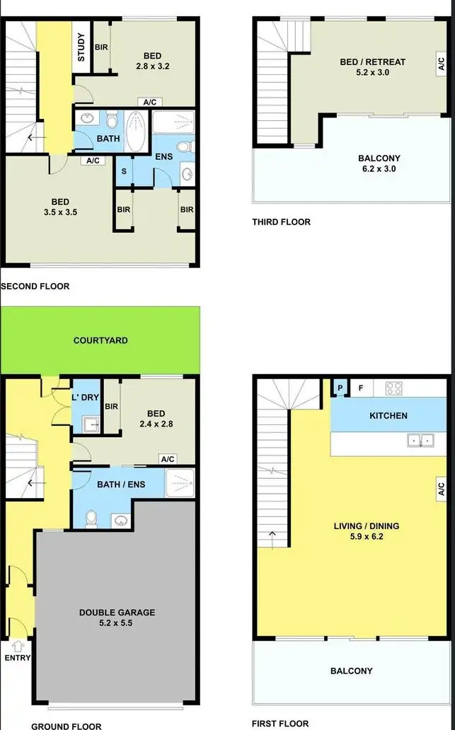 Floorplan of Homely townhouse listing, 16 Sunlight Road, Port Melbourne VIC 3207