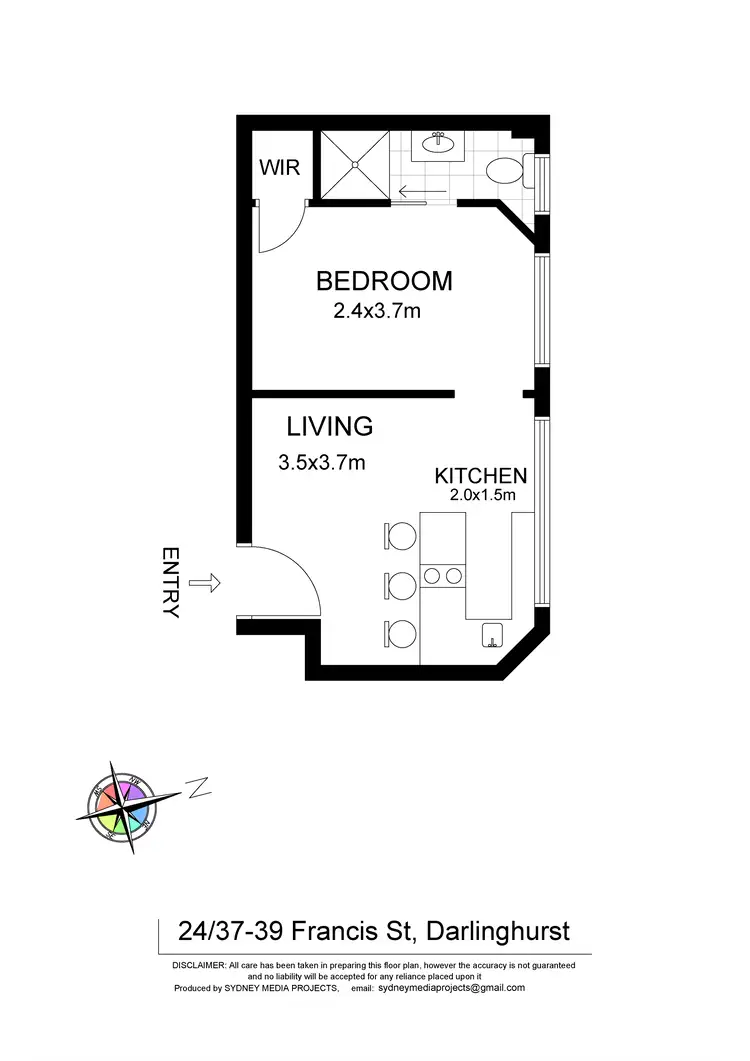 Floorplan of Homely apartment listing, 24/37-39 Francis Street, Darlinghurst NSW 2010