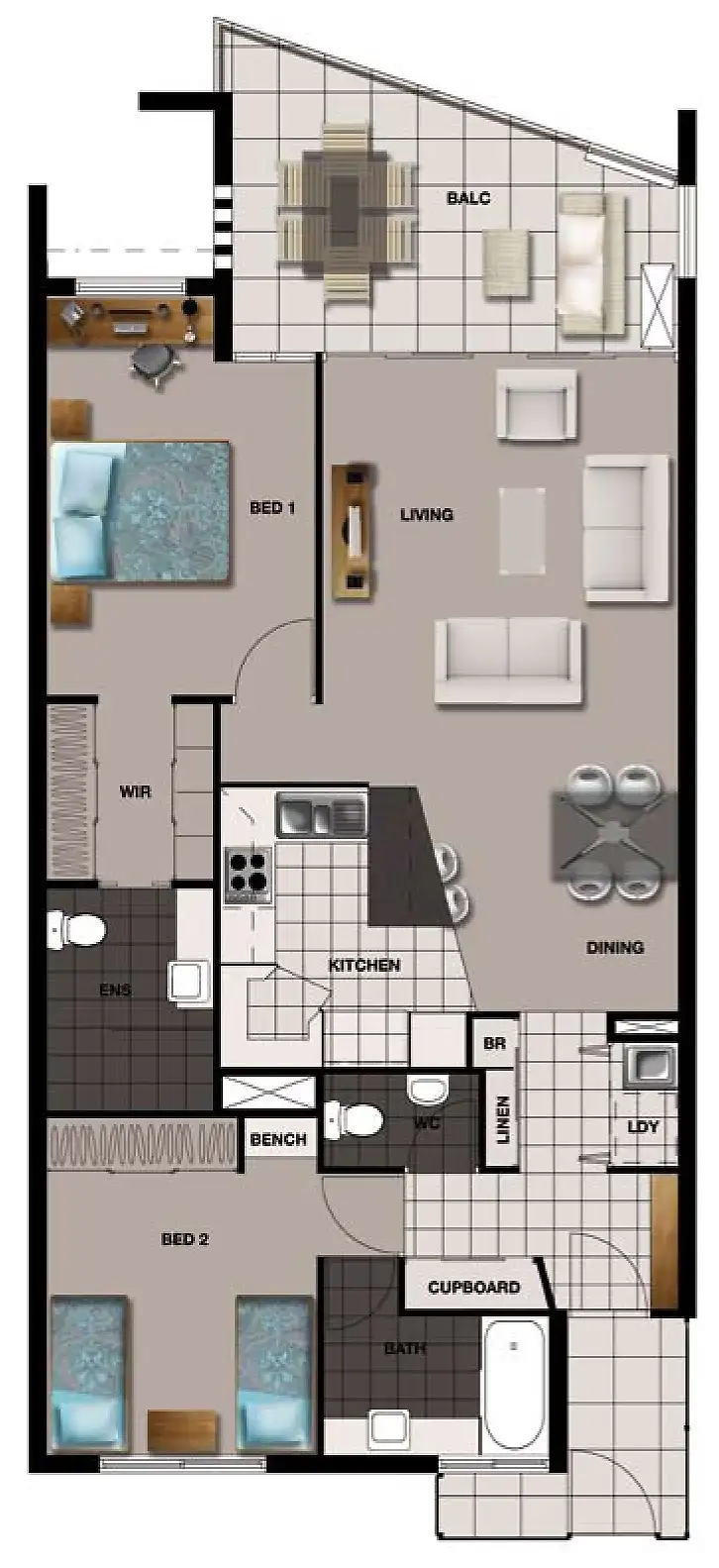 Floorplan of Homely apartment listing, 69/57 Grand Parade, Kawana Island QLD 4575