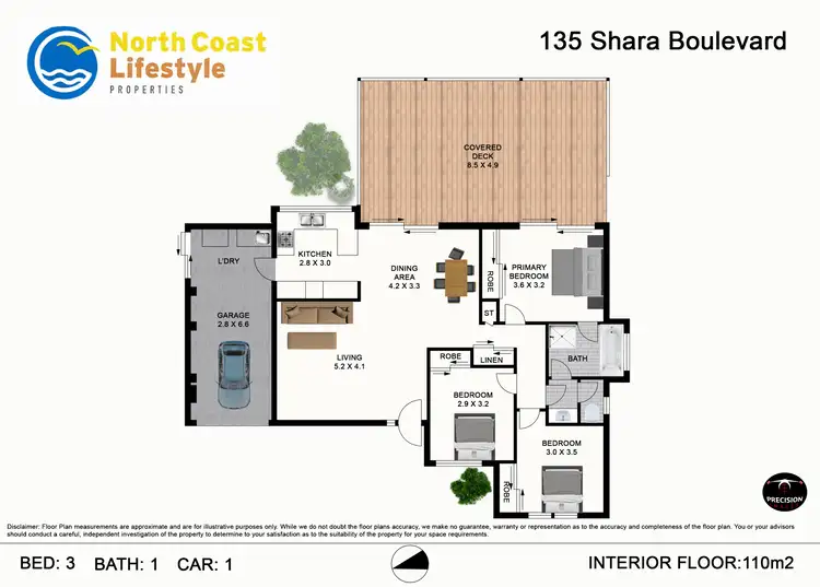 Floorplan of Homely house listing, 135 Shara Boulevard, Ocean Shores NSW 2483