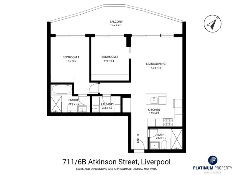 Floorplan of Homely apartment listing, 711/6B Atkinson St, Liverpool NSW 2170