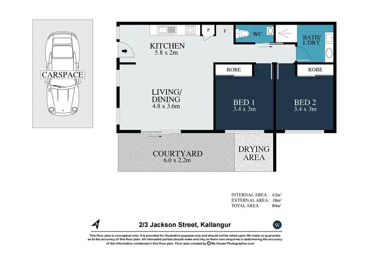 Floorplan of Homely unit listing, 2/3 Jackson Street, Kallangur QLD 4503