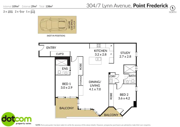 Floorplan of Homely apartment listing, 304/7 Lynn Avenue, Point Frederick NSW 2250
