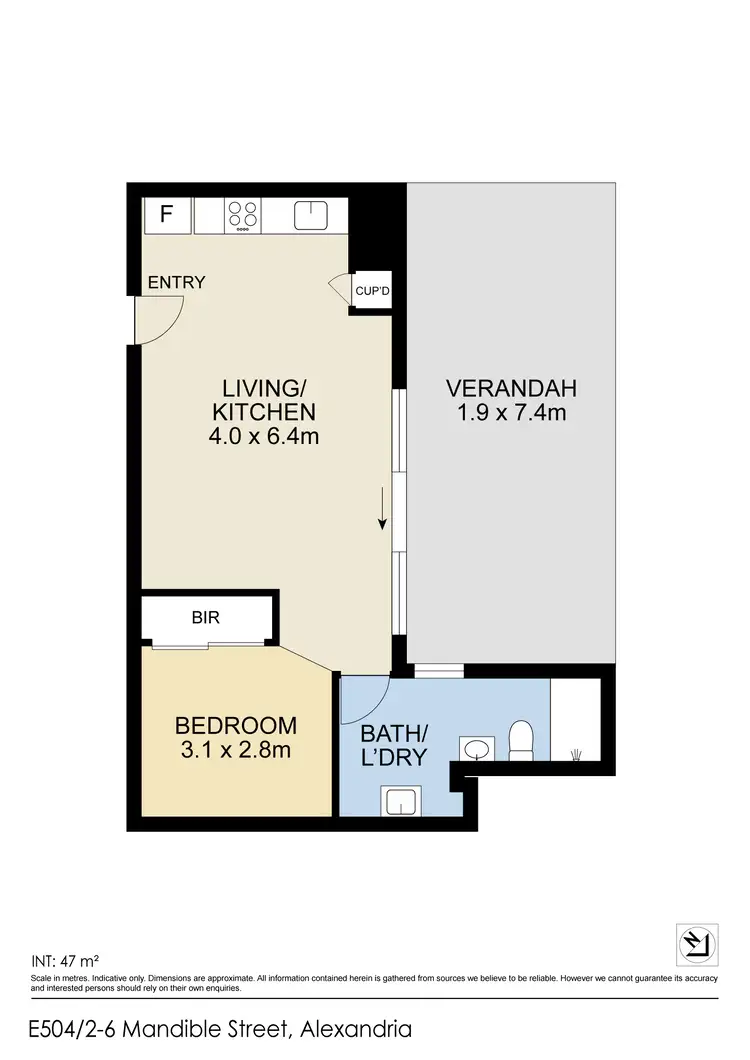 Floorplan of Homely apartment listing, e504/6 Mandible Street, Alexandria NSW 2015