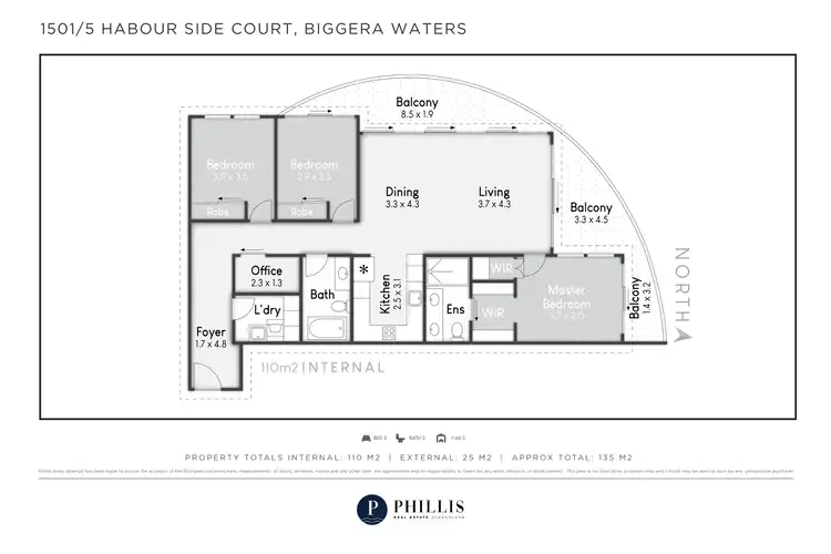 Floorplan of Homely unit listing, 1501/5 Harbourside Court, Biggera Waters QLD 4216