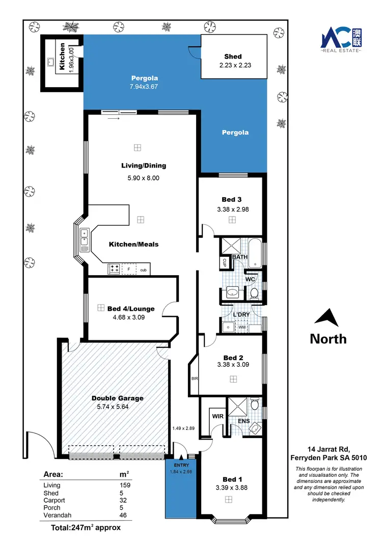 Floorplan of Homely house listing, 14 Jarrat Road, Ferryden Park SA 5010