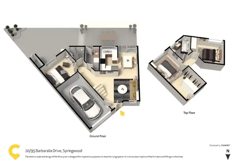 Floorplan of Homely townhouse listing, 20/93-95 Barbaralla Drive, Springwood QLD 4127