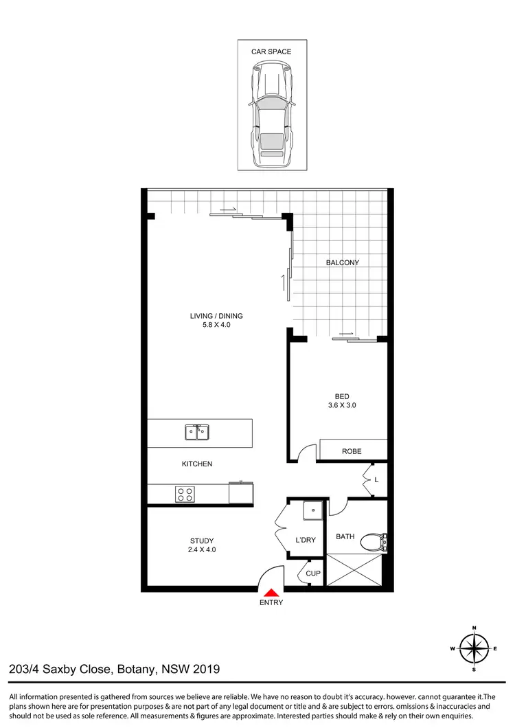 Floorplan of Homely apartment listing, 203/4 Saxby Close, Botany NSW 2019