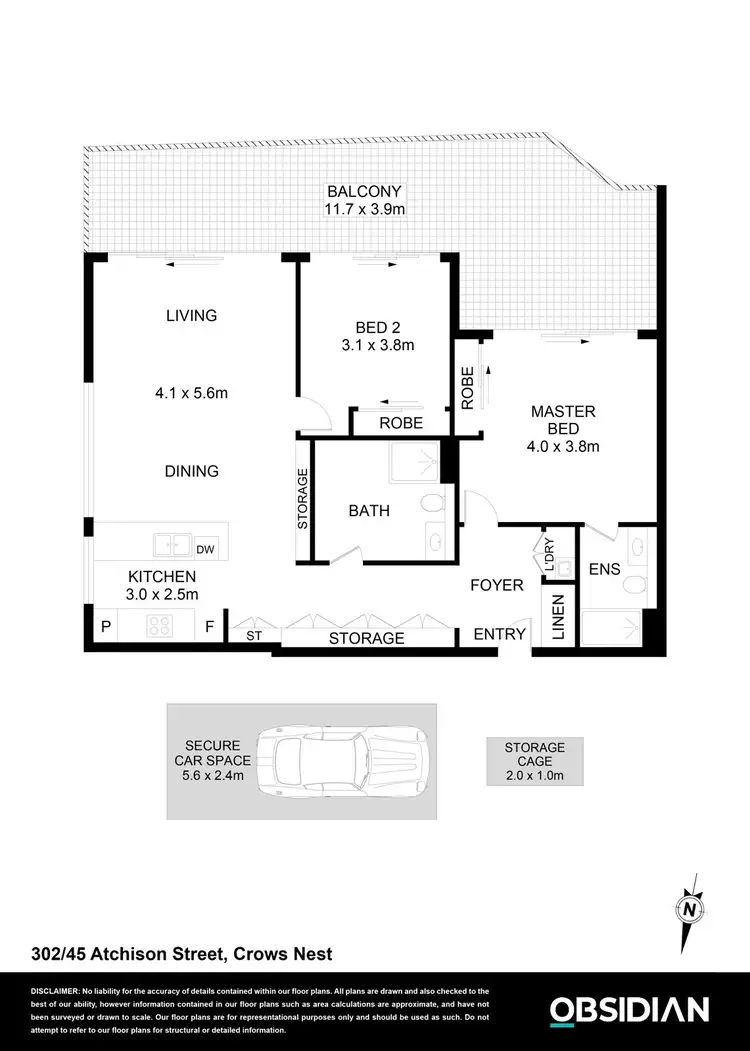 Floorplan of Homely apartment listing, 302/45 Atchison Street, Crows Nest NSW 2065