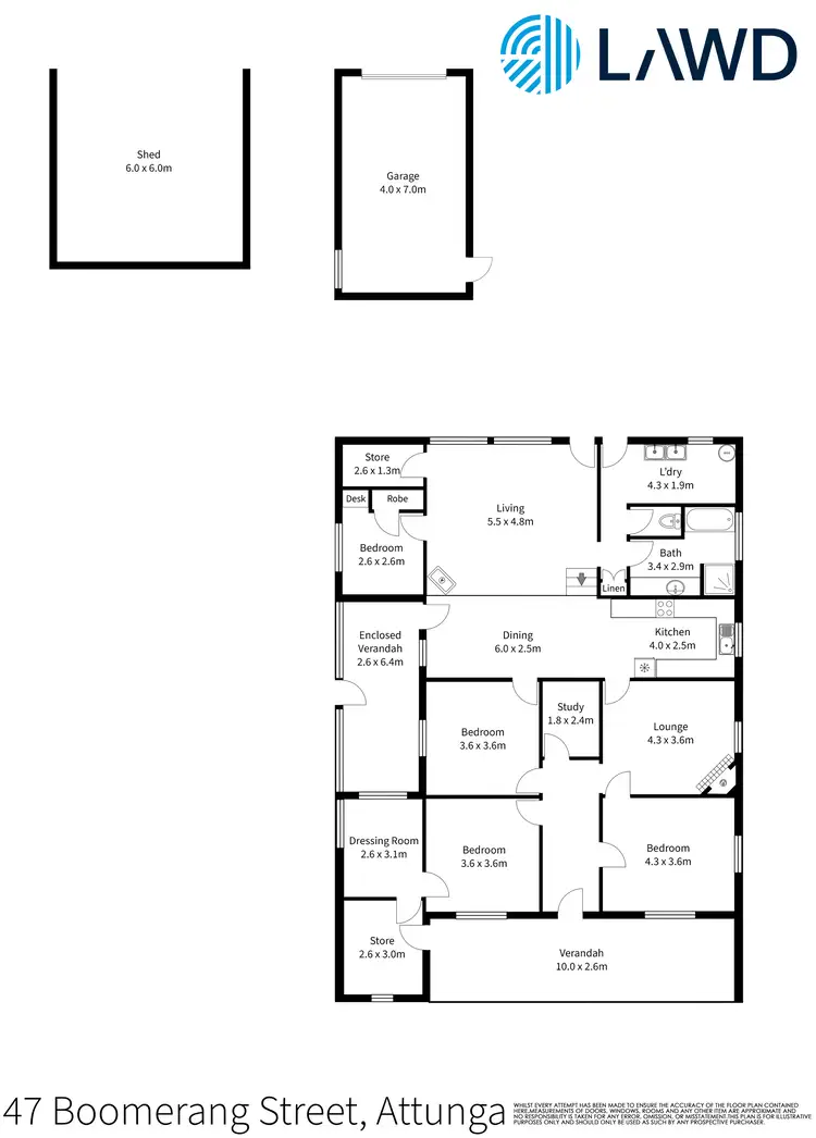 Floorplan of Homely rural property listing, 47 Boomerang Street, Attunga NSW 2345