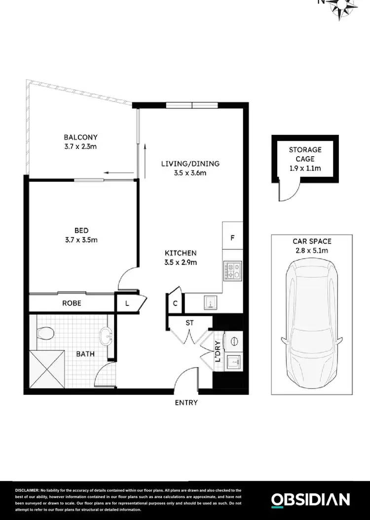 Floorplan of Homely apartment listing, One Bed/139 Herring Road, Macquarie Park NSW 2113