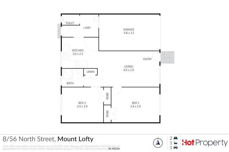 Floorplan of Homely unit listing, Unit 8/56 North Street, Mount Lofty QLD 4350