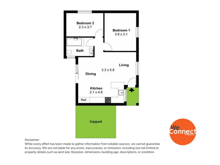 Floorplan of Homely unit listing, 1/70 Sherriffs Road, Morphett Vale SA 5162