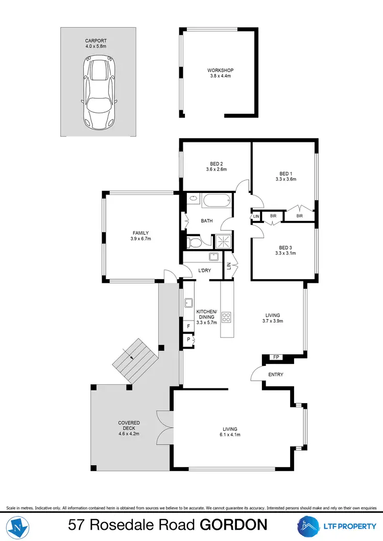 Floorplan of Homely house listing, 57 Rosedale Road, Gordon NSW 2072