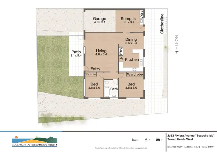 Floorplan of Homely semi-detached listing, 2/53 Riviera Avenue, Tweed Heads West NSW 2485