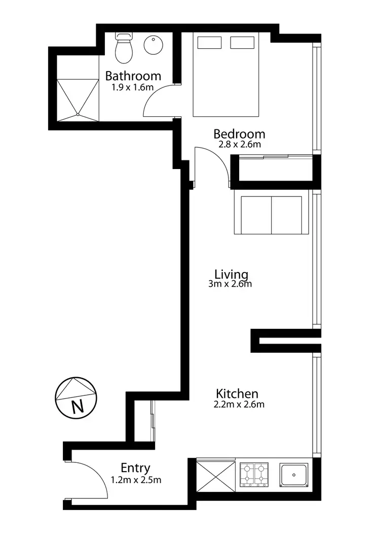 Floorplan of Homely apartment listing, 709/28 Bouverie Street, Carlton VIC 3053