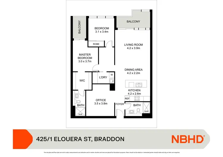 Floorplan of Homely apartment listing, 425/1 Elouera Street, Braddon ACT 2612
