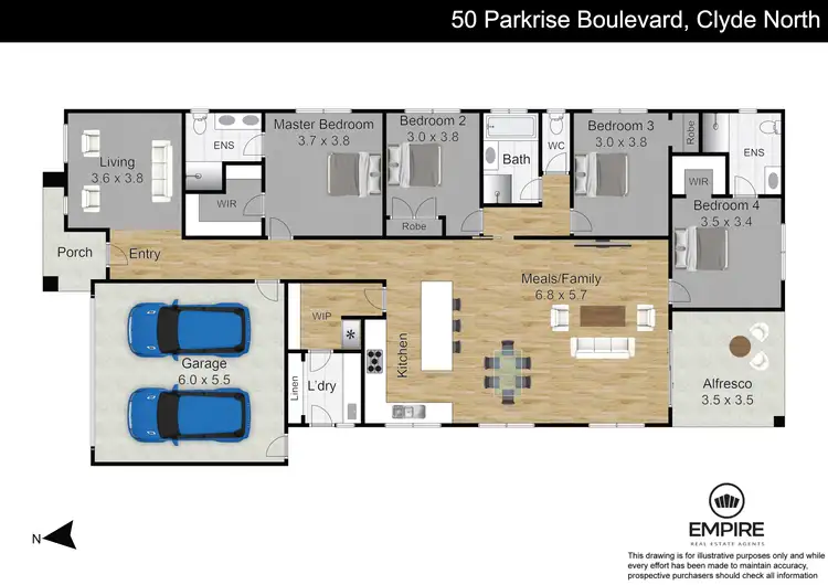Floorplan of Homely house listing, 50 Parkrise Boulevard, Clyde North VIC 3978
