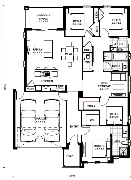 Floorplan of Homely house listing, Lot 110 Ventura Road, Drouin VIC 3818