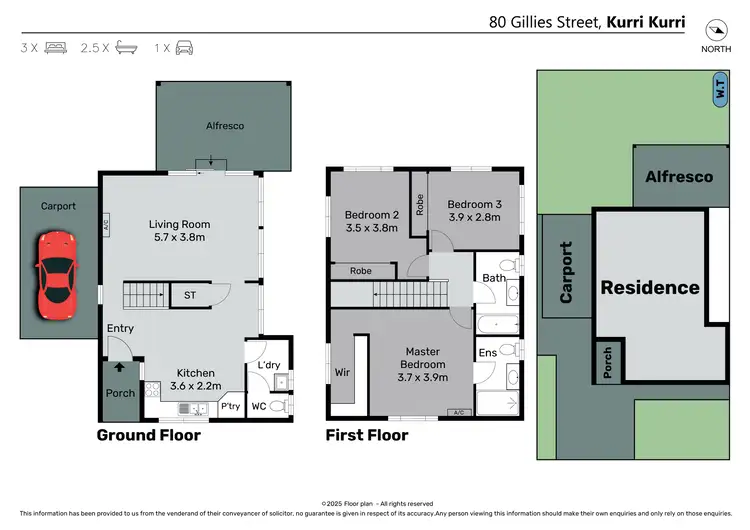 Floorplan of Homely house listing, 80 Gillies Street, Kurri Kurri NSW 2327