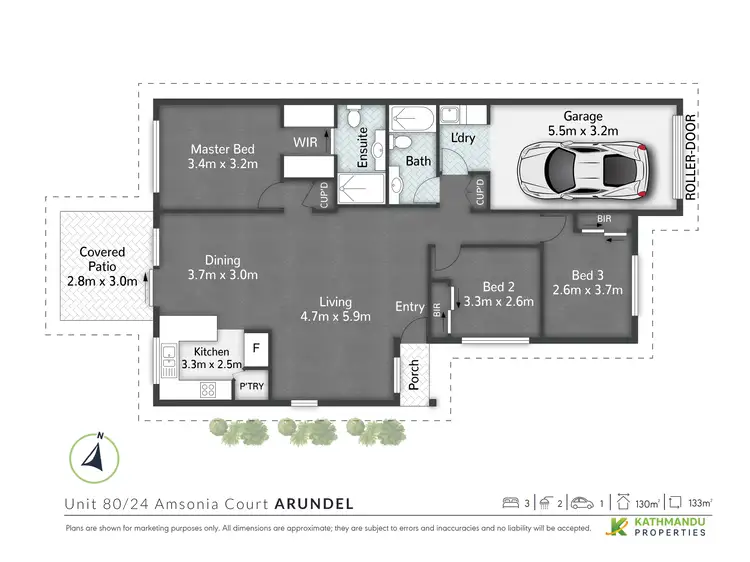 Floorplan of Homely townhouse listing, 80/24 Amsonia Court, Arundel QLD 4214