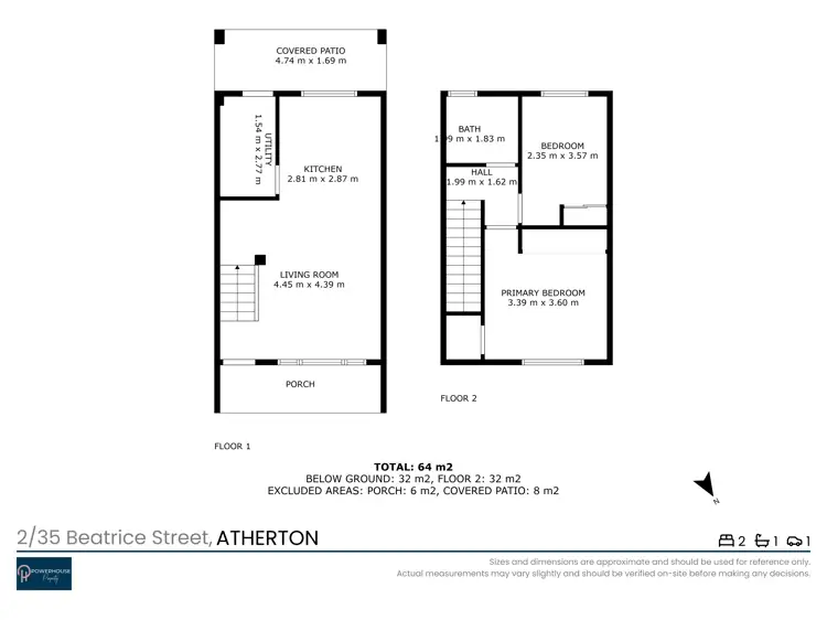 Floorplan of Homely unit listing, 2/35 BEATRICE STREET, Atherton QLD 4883