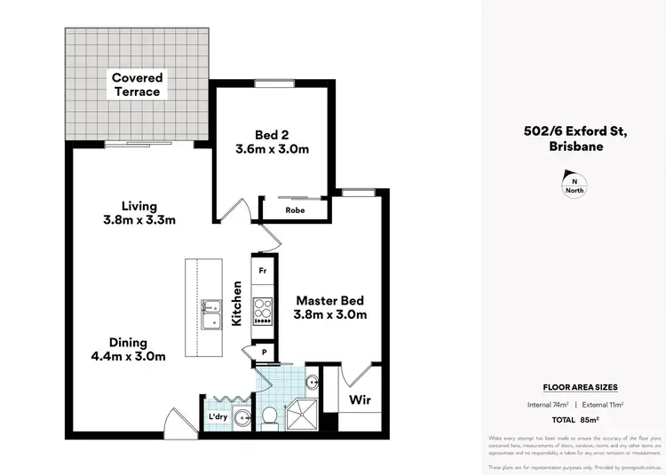 Floorplan of Homely unit listing, 502/6 Exford Street, Brisbane City QLD 4000