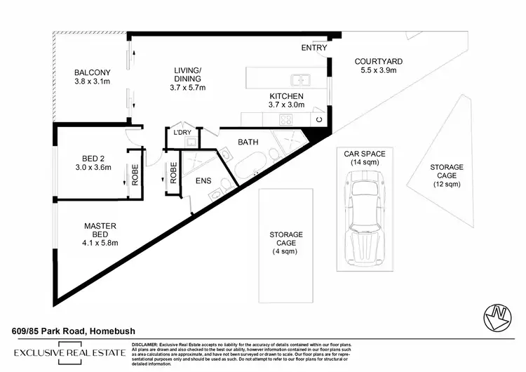 Floorplan of Homely unit listing, 609/85 Park Road, Homebush NSW 2140