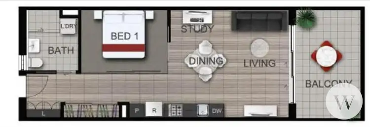 Floorplan of Homely unit listing, 5/24 Brookes St, Bowen Hills QLD 4006