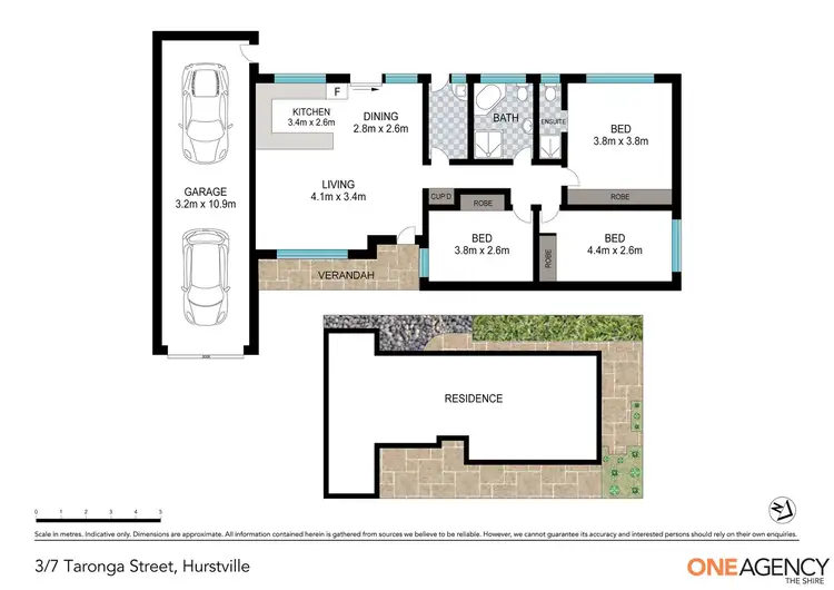 Floorplan of Homely villa listing, 3/7 Taronga Street, Hurstville NSW 2220