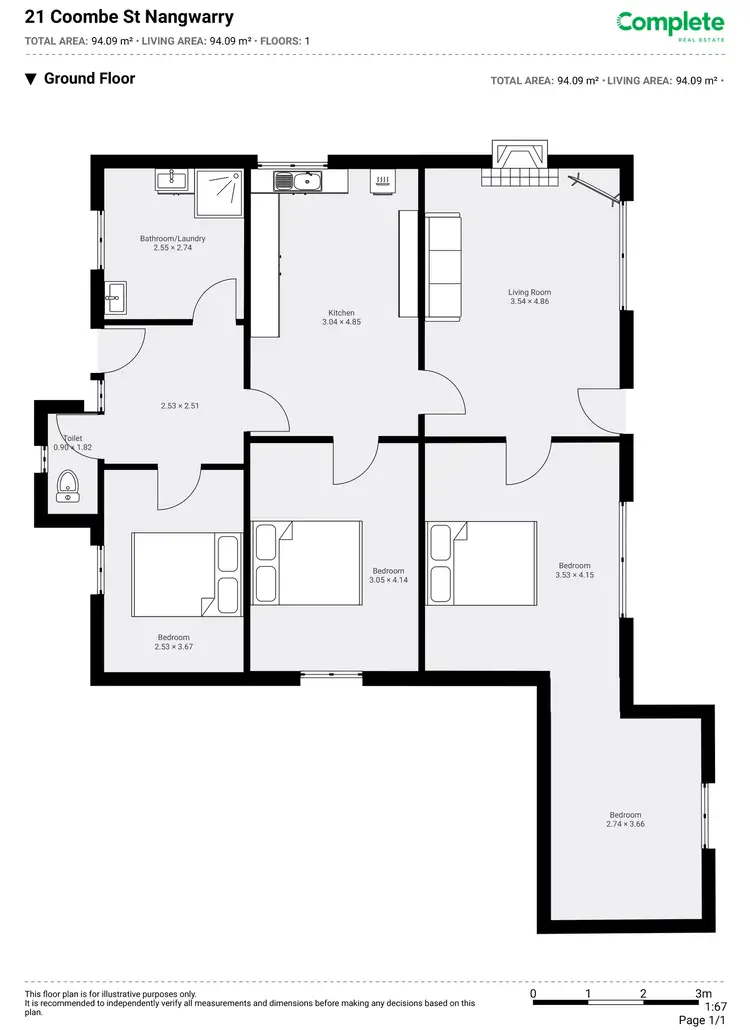 Floorplan of Homely house listing, 21 COOMBE STREET, Nangwarry SA 5277
