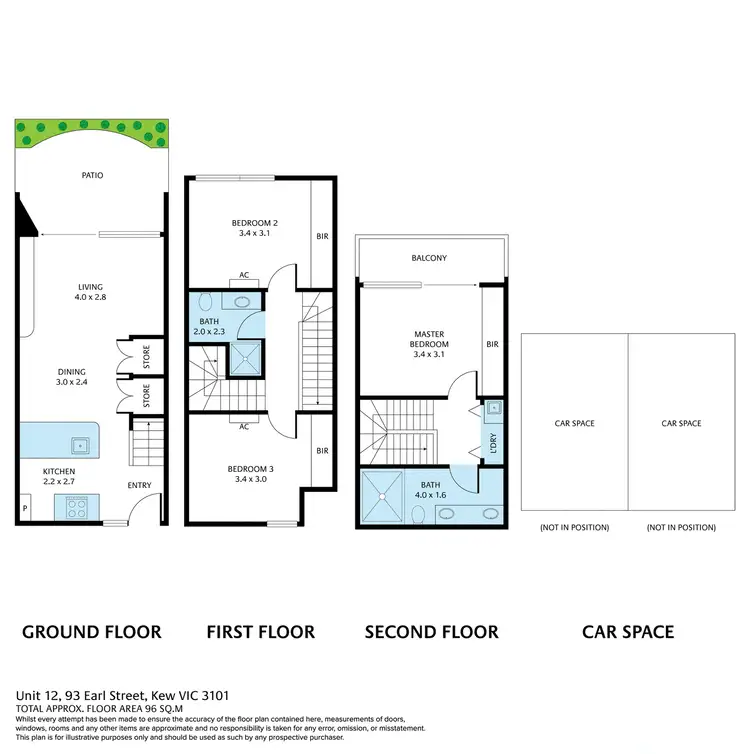 Floorplan of Homely townhouse listing, 12/93-95 Earl Street, Kew VIC 3101
