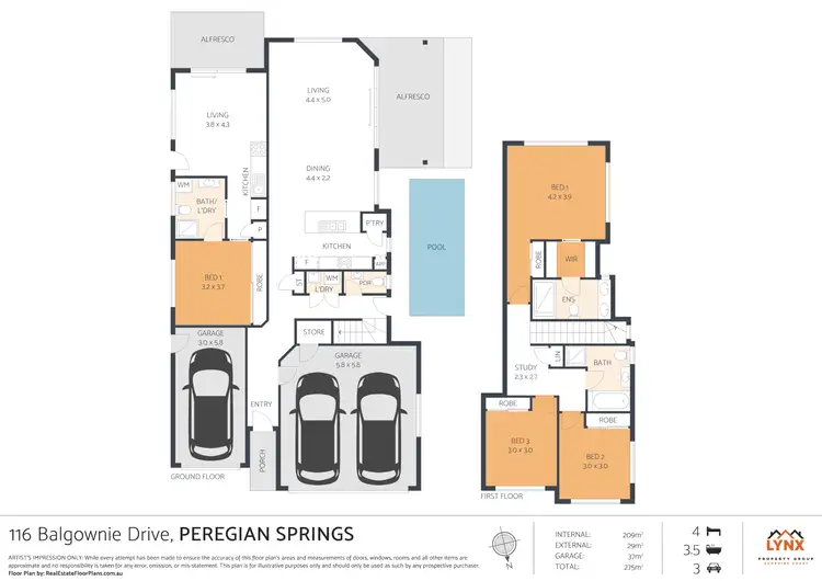 Floorplan of Homely semi-detached listing, 116 Balgownie Drive, Peregian Springs QLD 4573