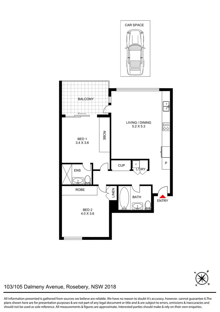 Floorplan of Homely apartment listing, 103/105 Dalmeny Avenue, Rosebery NSW 2018