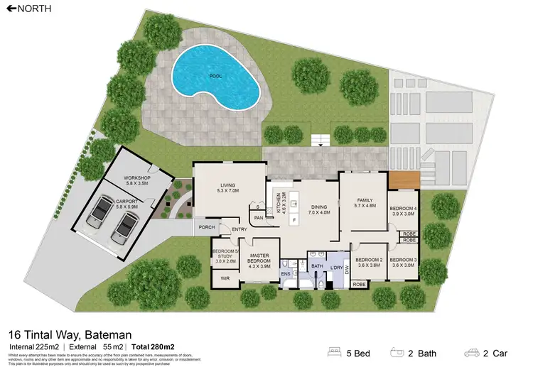 Floorplan of Homely house listing, 16 Tintal Way, Bateman WA 6150