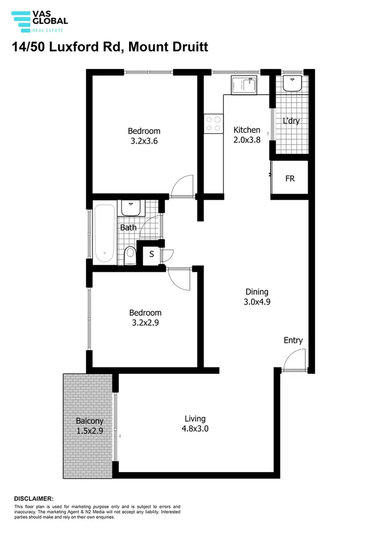 Floorplan of Homely unit listing, 14/50 Luxford Road, Mount Druitt NSW 2770