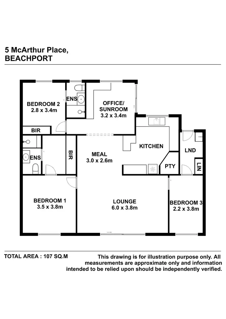 Floorplan of Homely house listing, 5 McArthur Place, Beachport SA 5280