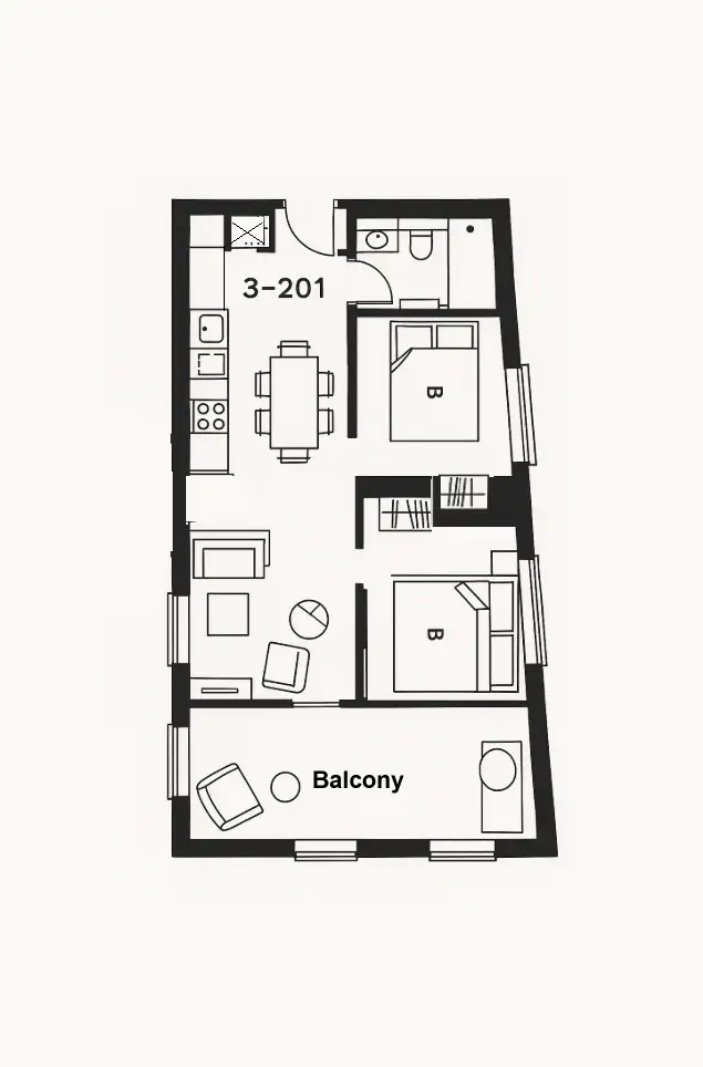 Floorplan of Homely apartment listing, 201/5 Wominjeka Walk, West Melbourne VIC 3003