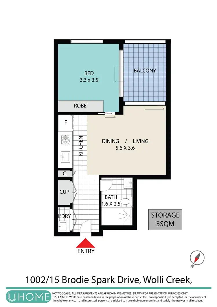 Floorplan of Homely apartment listing, 1002/15 Brodie Spark Drive, Wolli Creek NSW 2205